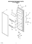 REFRIGERATOR DOOR Diagram and Parts List for 3XED0FHKKQ00  Whirlpool Refrigerator