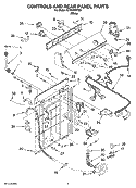 CONTROLS AND REAR PANEL PARTS Diagram and Parts List for ETW4300TQ0  Estate Washer