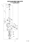 BRAKE AND DRIVE TUBE PARTS Diagram and Parts List for LTE5243DT7  Whirlpool Washer Dryer Combo