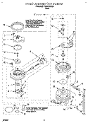 PUMP AND MOTOR Diagram and Parts List for DU920QWDB2  Whirlpool Dishwasher