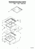REFRIGERATOR SHELF PARTS Diagram and Parts List for ED2VHEXVB00  Whirlpool Refrigerator