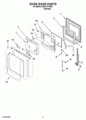 OVEN DOOR PARTS Diagram and Parts List for KEBC167VSS00  KitchenAid Wall Oven