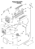 ICE MAKER, OPTIONAL Diagram and Parts List for 3XES0FHGKS01  Whirlpool Refrigerator