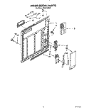 INNER DOOR Diagram and Parts List for DU8016XX4  Whirlpool Dishwasher