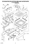 EVAPORATOR, ICE CUTTER GRID AND WATER PARTS Diagram and Parts List for KUIA18PNLS11  KitchenAid Ice Maker