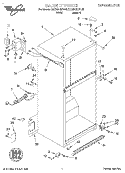 CABINET Diagram and Parts List for 3ET22DKXFW00  Whirlpool Refrigerator
