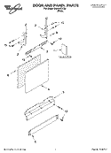 DOOR AND PANEL, LITERATURE Diagram and Parts List for DU640XTKQ0  Whirlpool Dishwasher