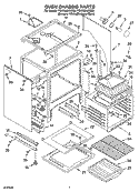 OVEN CHASSIS PARTS Diagram and Parts List for YGW395LEGQ5  Whirlpool Range
