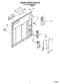 INNER DOOR Diagram and Parts List for DU810SWKQ0  Whirlpool Dishwasher