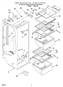 REFRIGERATOR LINER Diagram and Parts List for 8ED20TKXDN00  Whirlpool Refrigerator