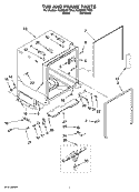 TUB AND FRAME PARTS Diagram and Parts List for KUDB03CTBS2  KitchenAid Dishwasher