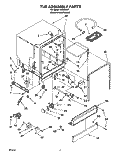 TUB ASSEMBLY, LIT/OPTIONAL Diagram and Parts List for WU3000Y1  Roper Dishwasher
