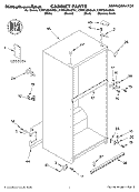 CABINET PARTS Diagram and Parts List for KTRP22EKBL01  KitchenAid Refrigerator