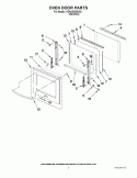 OVEN DOOR PARTS Diagram and Parts List for KEHU309SSS02  KitchenAid Microwave Oven Combo