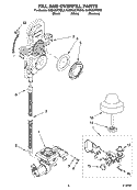 FILL AND OVERFILL PARTS Diagram and Parts List for KUDK02CRWH3  KitchenAid Dishwasher