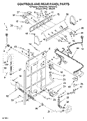 CONTROLS AND REAR PANEL Diagram and Parts List for LSQ9544KT0  Whirlpool Washer