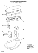 COLOR VARIATION PARTS Diagram and Parts List for KV25G0X-4  KitchenAid Mixer