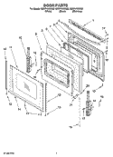 DOOR PARTS, OPTIONAL PARTS Diagram and Parts List for GERP4120SB2  Whirlpool Range