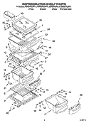 REFRIGERATOR SHELF PARTS Diagram and Parts List for KSRS27ILSS13  KitchenAid Refrigerator