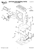 AIR FLOW AND CONTROL PARTS Diagram and Parts List for AD40USR1  Whirlpool Dehumidifier