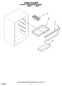 SHELF PARTS Diagram and Parts List for EL03CCXRQ00  Whirlpool Refrigerator