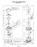 PUMP AND MOTOR Diagram and Parts List for DU8500XT3  Whirlpool Dishwasher