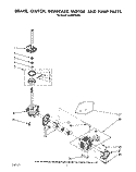 BRAKE, CLUTCH, GEARCASE, MOTOR AND PUMP Diagram and Parts List for LA4400XSW0  Whirlpool Washer
