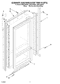 CABINET AND BREAKER TRIM Diagram and Parts List for KBRC36FKB01  KitchenAid Refrigerator