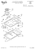 COOKTOP Diagram and Parts List for RS6755XYW1  Whirlpool Range