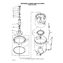 AGITATOR, BASKET AND TUB Diagram and Parts List for LA5558XTF1  Whirlpool Washer