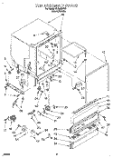 TUB ASSEMBLY Diagram and Parts List for DU9450XY2  Whirlpool Dishwasher