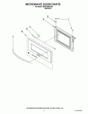 MICROWAVE DOOR PARTS Diagram and Parts List for KBHS109SSS06  KitchenAid Microwave