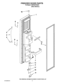 FREEZER DOOR PARTS Diagram and Parts List for KSRG25FVMS04  KitchenAid Refrigerator