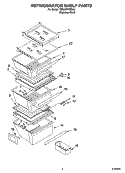 REFRIGERATOR SHELF PARTS Diagram and Parts List for 7SS25HFXMS00  Whirlpool Refrigerator
