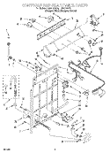 CONTROLS AND REAR PANEL Diagram and Parts List for LSR8133HZ0  Whirlpool Washer