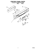 CONTROL PANEL PARTS Diagram and Parts List for DU1148XTPQ1  Whirlpool Dishwasher
