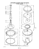 AGITATOR, BASKET AND TUB Diagram and Parts List for LA6150XTF0  Whirlpool Washer