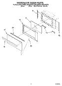 MICROWAVE DOOR Diagram and Parts List for GMC305PDB6  Whirlpool Microwave Oven Combo