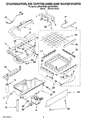 EVAPORATOR, ICE CUTTER GRID AND WATER PARTS Diagram and Parts List for JIM158XBRB0  Whirlpool Ice Maker