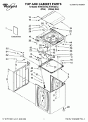 TOP AND CABINET PARTS Diagram and Parts List for WTW6700TU2  Whirlpool Washer