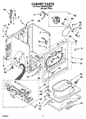 CABINET PARTS Diagram and Parts List for 7MLGR5620MQ1  Whirlpool Dryer