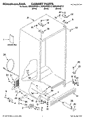 CABINET PARTS Diagram and Parts List for KSRG25FKBT17  KitchenAid Refrigerator