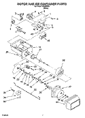 MOTOR AND ICE CONTAINER PARTS Diagram and Parts List for IKQ224304  Inglis Refrigerator