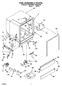 TUB ASSEMBLY PARTS Diagram and Parts List for TUD6900PQ0  Estate Dishwasher