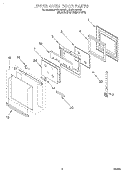 UPPER OVEN DOOR Diagram and Parts List for RBD275PDB7  Whirlpool Wall Oven