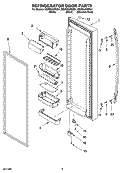REFRIGERATOR DOOR PARTS Diagram and Parts List for GS2SHAXSQ01  Whirlpool Refrigerator