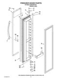 FREEZER DOOR PARTS Diagram and Parts List for KSSC42FTS16  KitchenAid Refrigerator