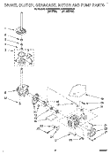 BRAKE, CLUTCH, GEARCASE, MOTOR AND PUMP Diagram and Parts List for KAWE665BAL0  KitchenAid Washer