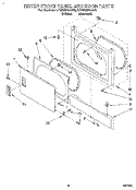 DRYER FRONT PANEL AND DOOR Diagram and Parts List for LTG6234AN0  Whirlpool Washer Dryer Combo