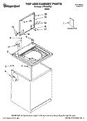TOP AND CABINET PARTS Diagram and Parts List for HTW4300TQ0  Whirlpool Washer